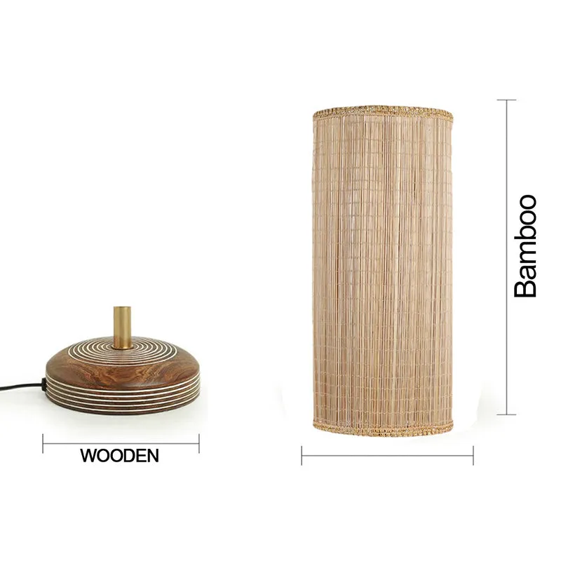 Savera Bamboo Zoom Fabric Table Lamp - Beige,Brown media 7