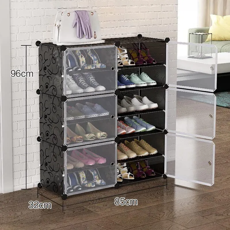 EntryEase Black Plastic & Metal Shoe Racks media 4
