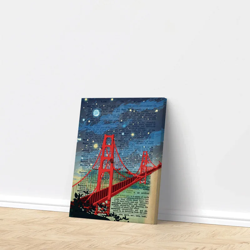 Moonlit Bridge Wall Painting media 3