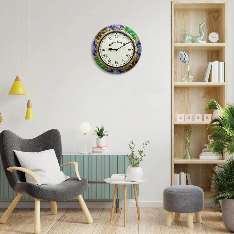 Calyra Brass Analog Wall Clock media 4