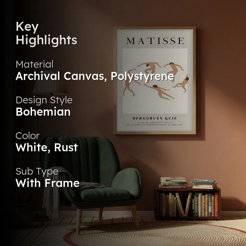 Rhythm Canvas Wall Painting With Brown Frame media 2