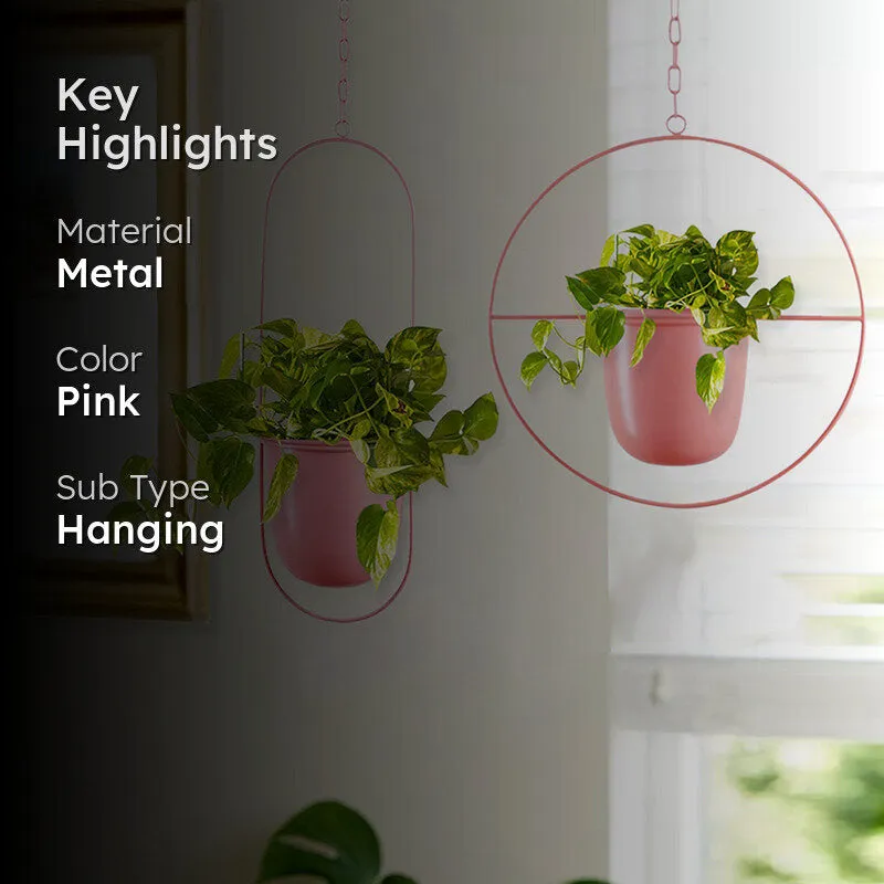 Metra Hanging Planter (Pink) - Set Of Two media 2