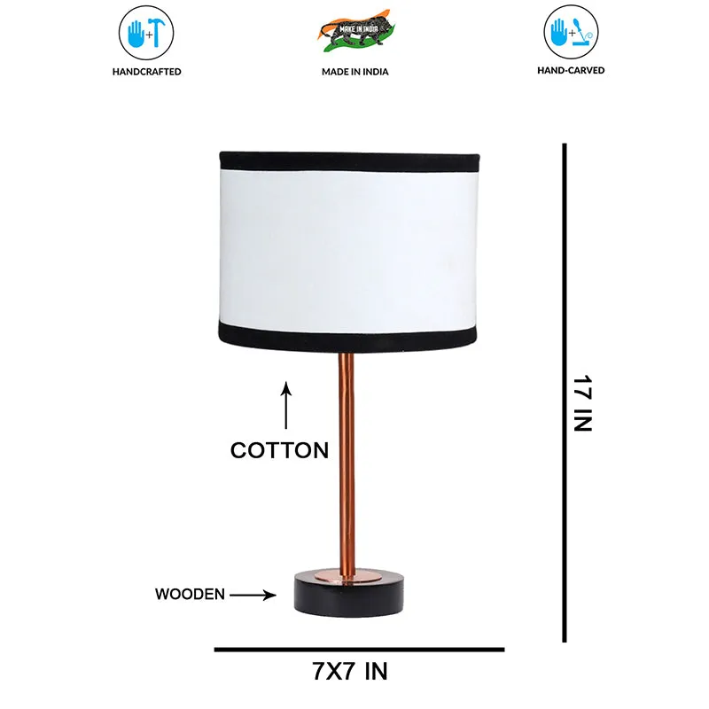 Cotin I Stripe Rodin Wooden Table Lamp - White,Copper,Black media 7