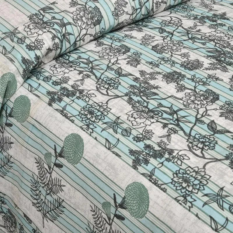 Jamesaari Printed Cotton Bedsheet (Teal) - 160 TC media 6