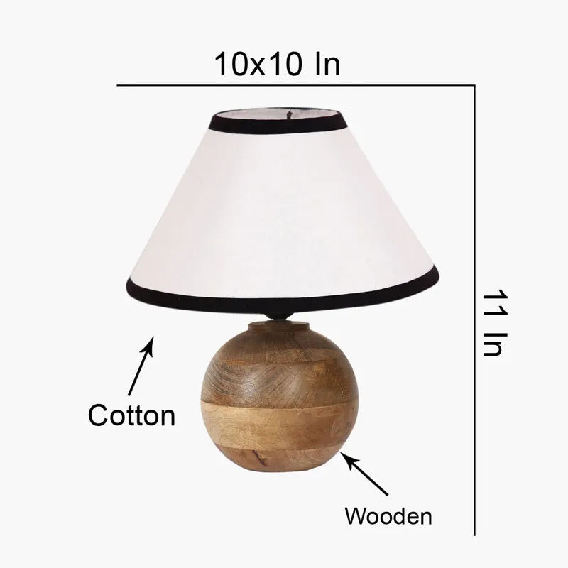 Cotin II Stripe Orb Cotton Table Lamp - White,Brown media 7
