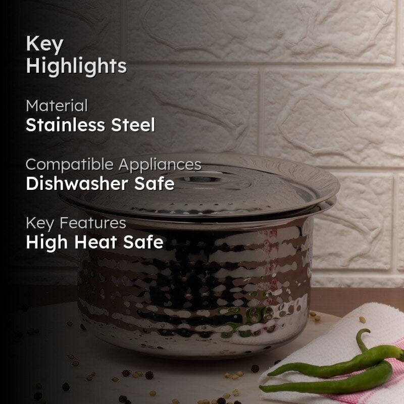 Serendipity Stainless Steel Pateela With Lid- 3800 mL media 2