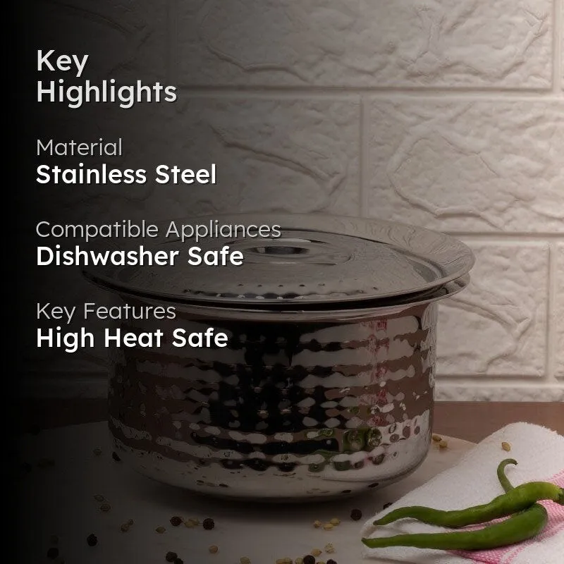 Serendipity Stainless Steel Pateela With Lid- 3800 mL media 2