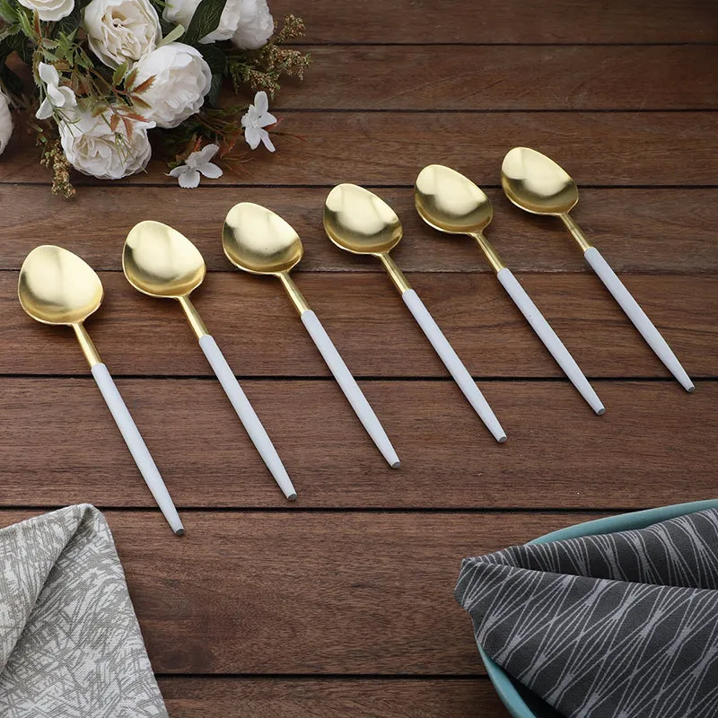 Stirling Spoon Set (Gold & White) - Set Of Six media 3