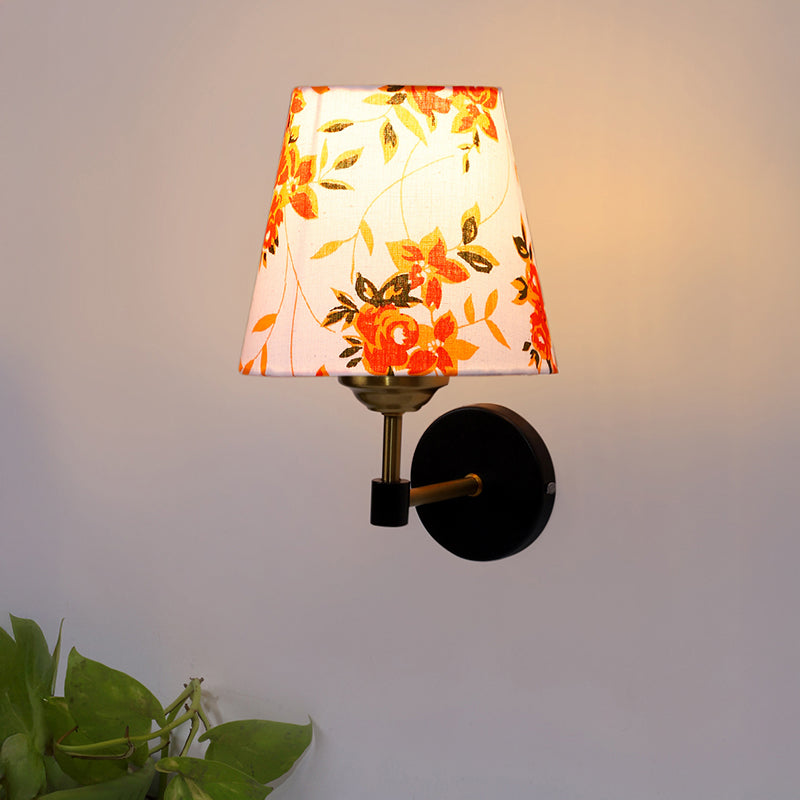 Garden Lights Printed Steel & Cotton Wall Lamp - Orange