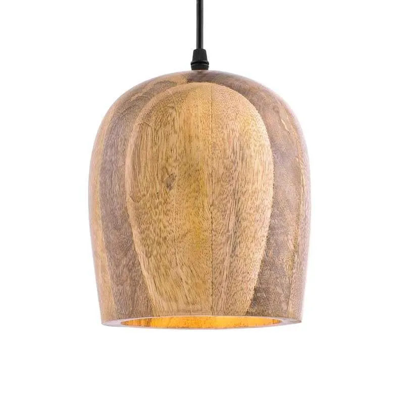 Farmhouse Bell Wooden Ceiling Lamp media 4
