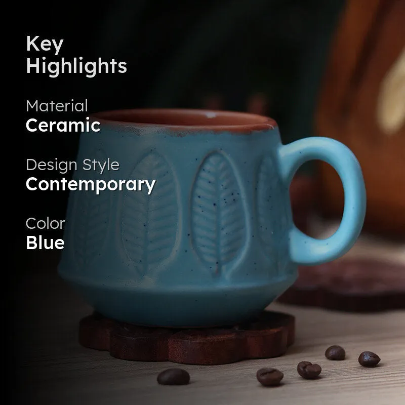 Adriano Ceramic Tea Cup (240 mL/Blue) media 2