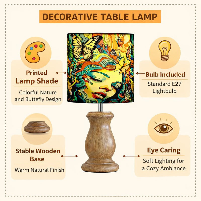 FemmeAura Wooden Table Lamp media 4