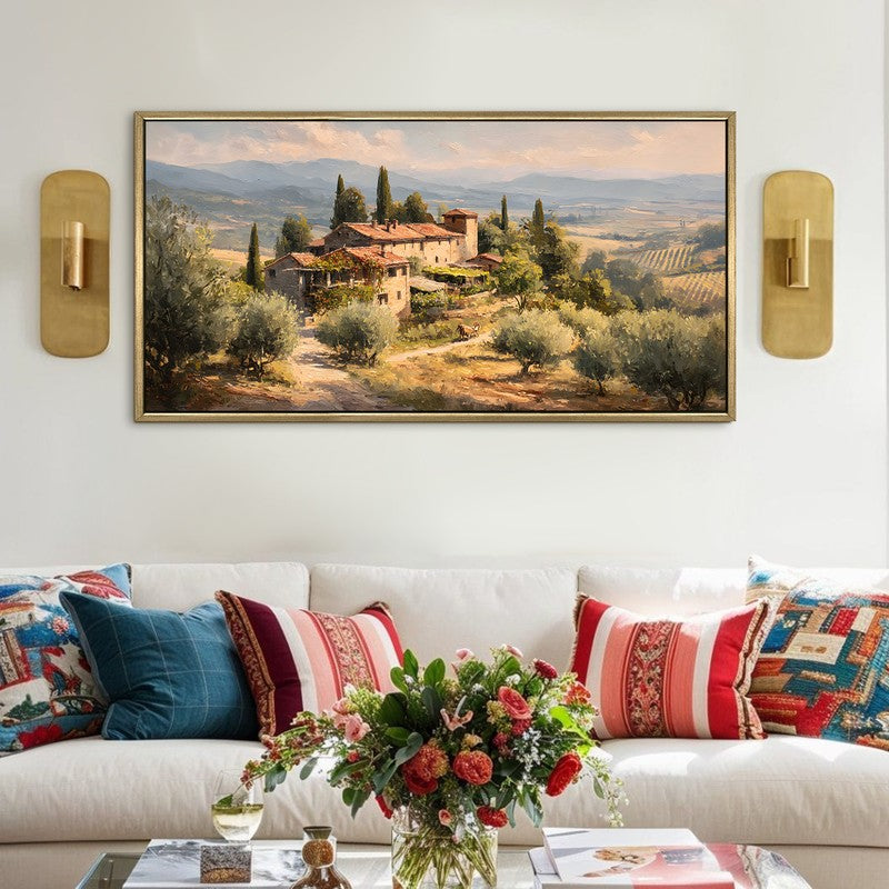 Sunwashed Slopes Canvas Wall Painting With Frame