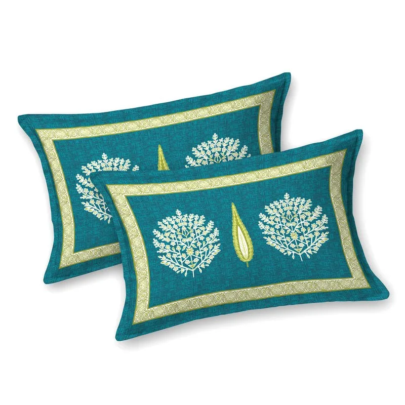 Jaipur Weave Cotton Bedsheet (Blue,White) - 120 TC media 4