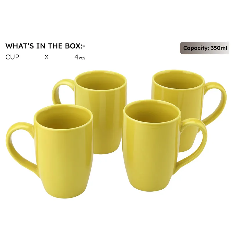 Kopi Ceramic Coffee Mug (Yellow/350 mL Each) - Set Of Four media 5