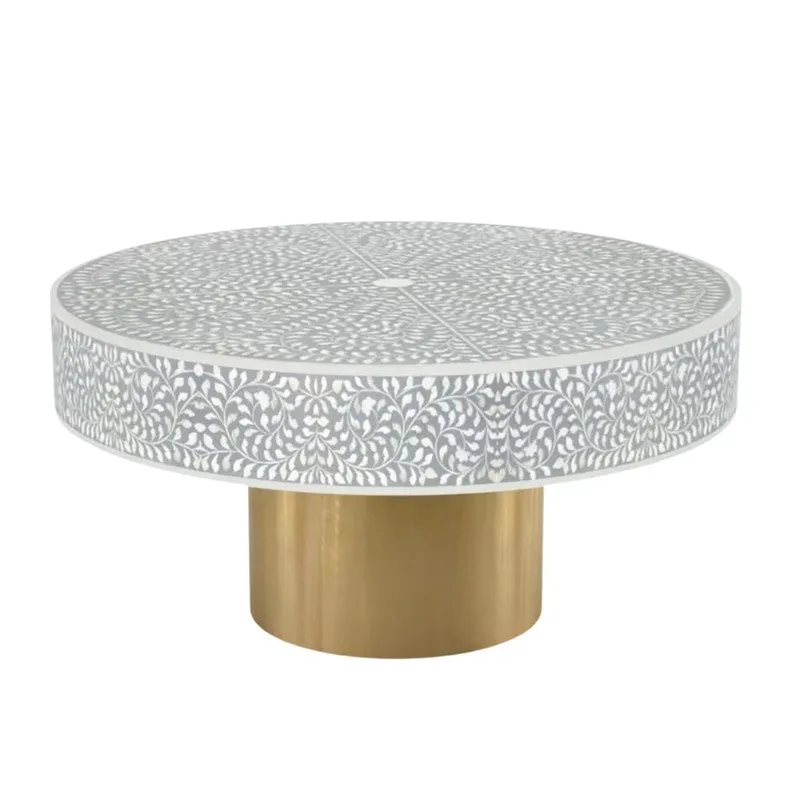 Prestyn Bone Inlay Center Table - Grey media 3