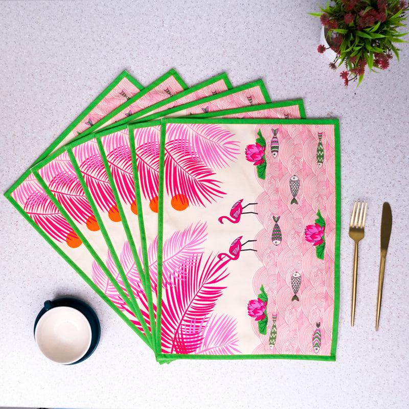 Pink Oasis Table Placemat - Set Of Six