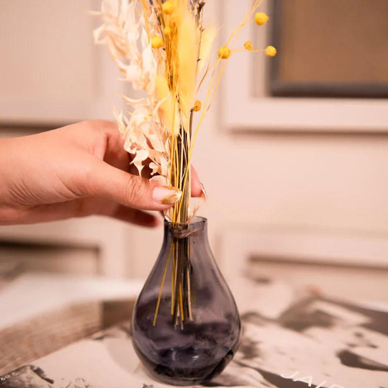 Elegant Black Glass Vase with Dried Flowers media 3