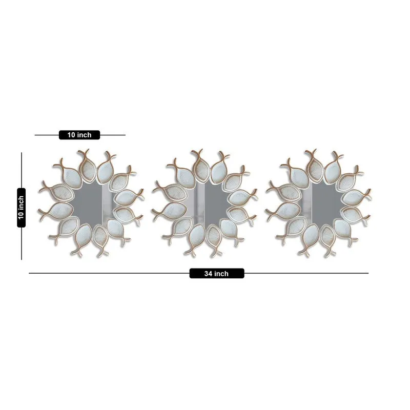 Glimmerra Glass Wall Mirror (White) - Set Of Three media 6