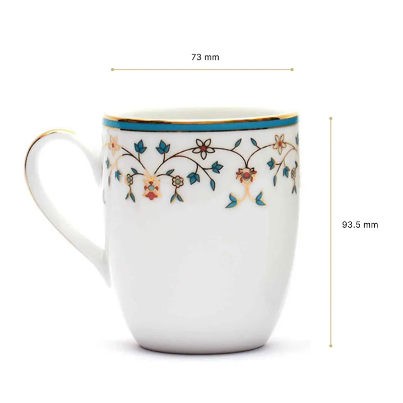Gilded Mavi Coupe 24k Gold Brushed Porcelain Coffee Mug(280 mL Each) - Set Of Four media 10
