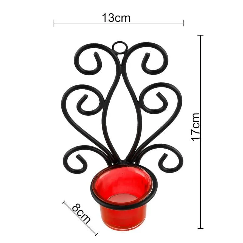 Antique Sconce Candle Holder (Red) - Set Of Two media 4