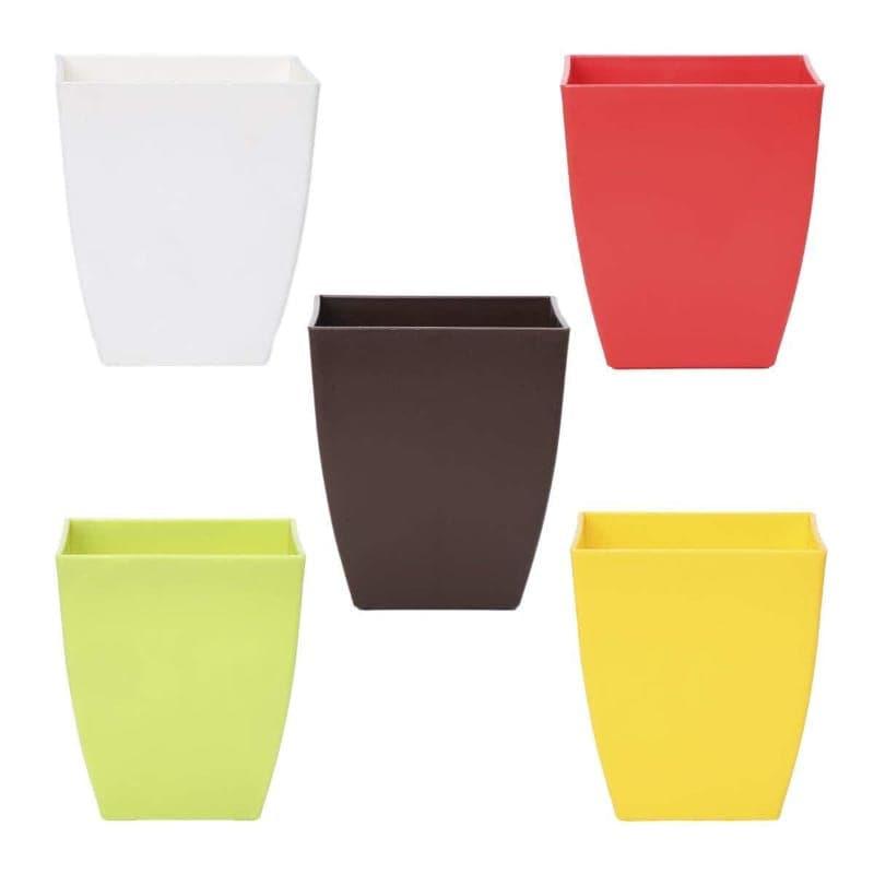 Ugaoo Garden Multicolor Plastic Pots - Set Of Five media 4
