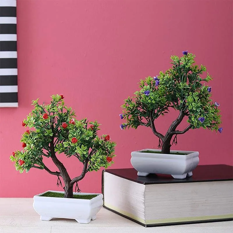 Hira Faux Plant In Nesha Pot (24 cms) - Set Of Two media 1