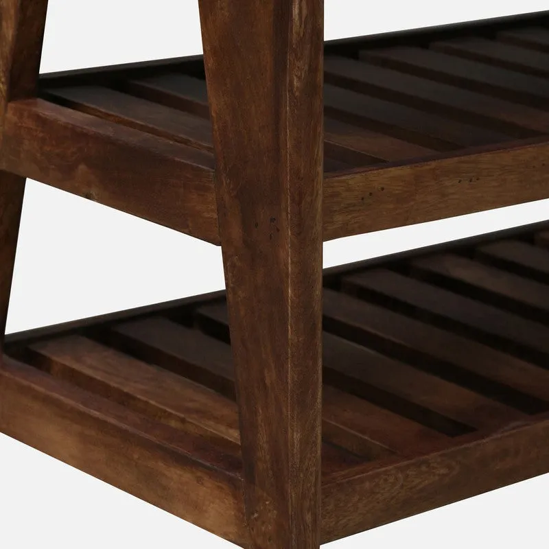 Sole Nest Mango Wood Shoe Rack - Grey media 7