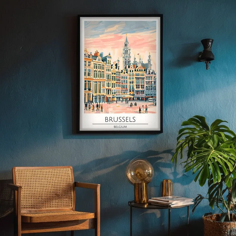 Vintage Brussels Framed Canvas Wall Painting media 4