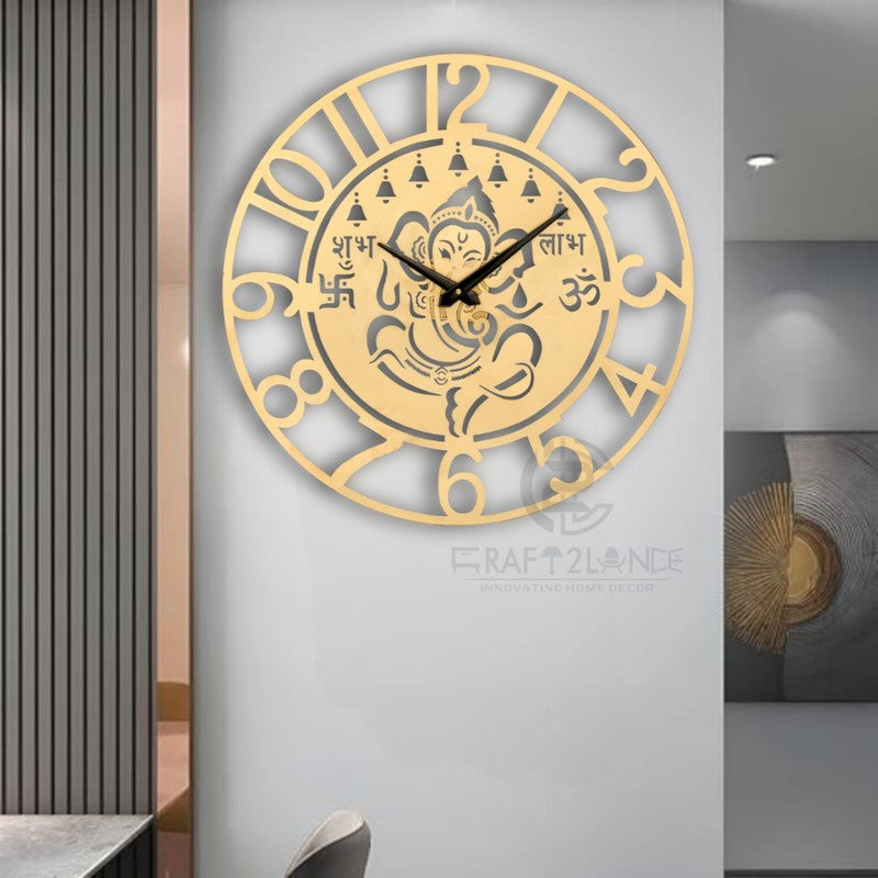 Brassy Silent Wall Clock - Gold media 3