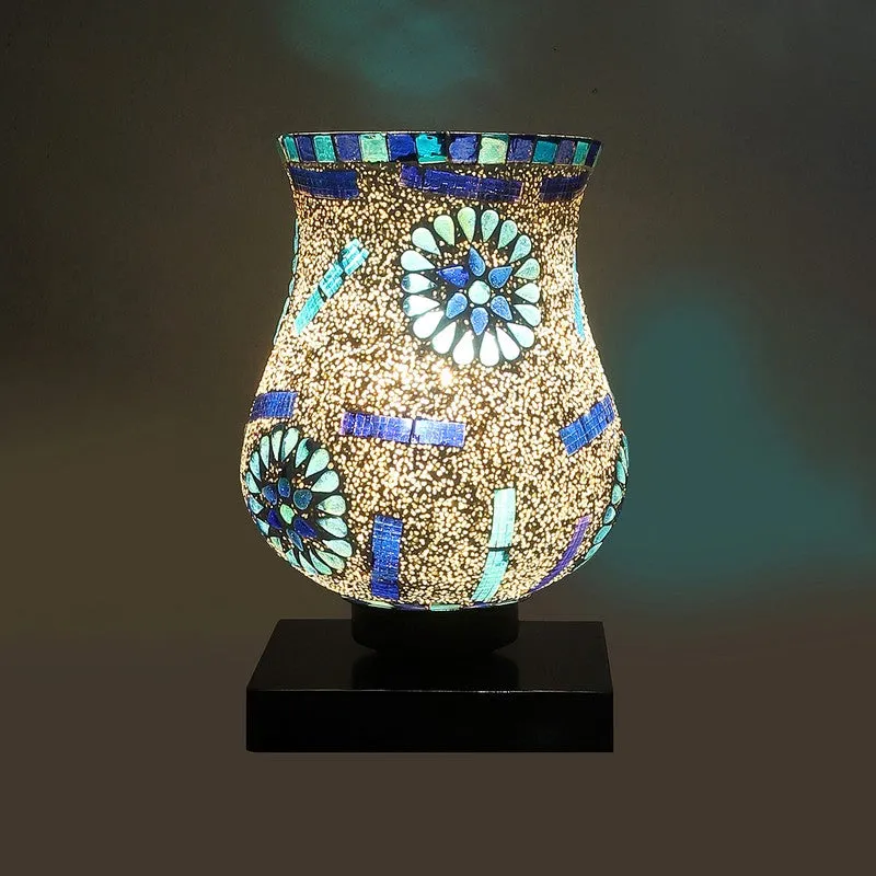 Gleamira Mosaic Glass Wooden Table Lamp - Multicolor media 4