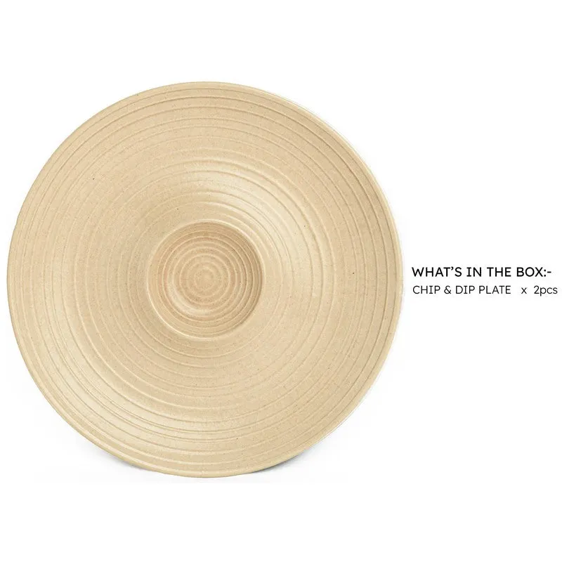 Earthen Grove Ceramic Chip n Dip Platter - Brown media 5