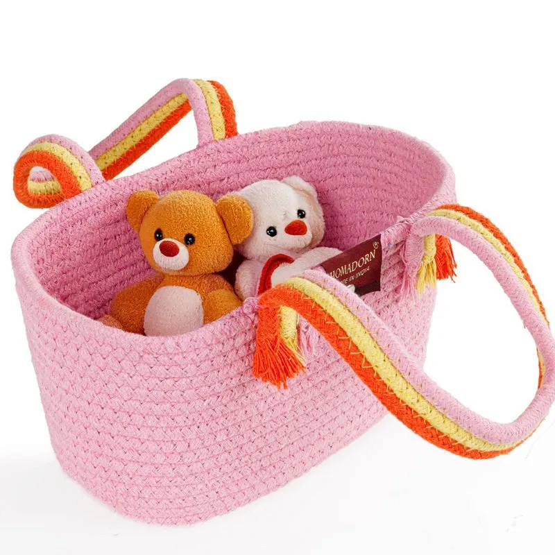 Tidy Twist Cotton Storage Basket Pink media 4