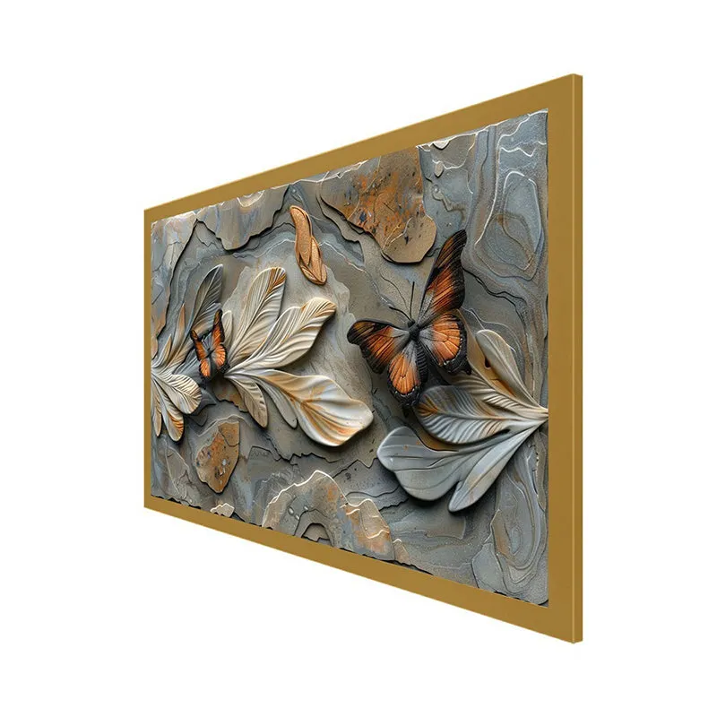 Leaf Relief Canvas Wall Painting media 7