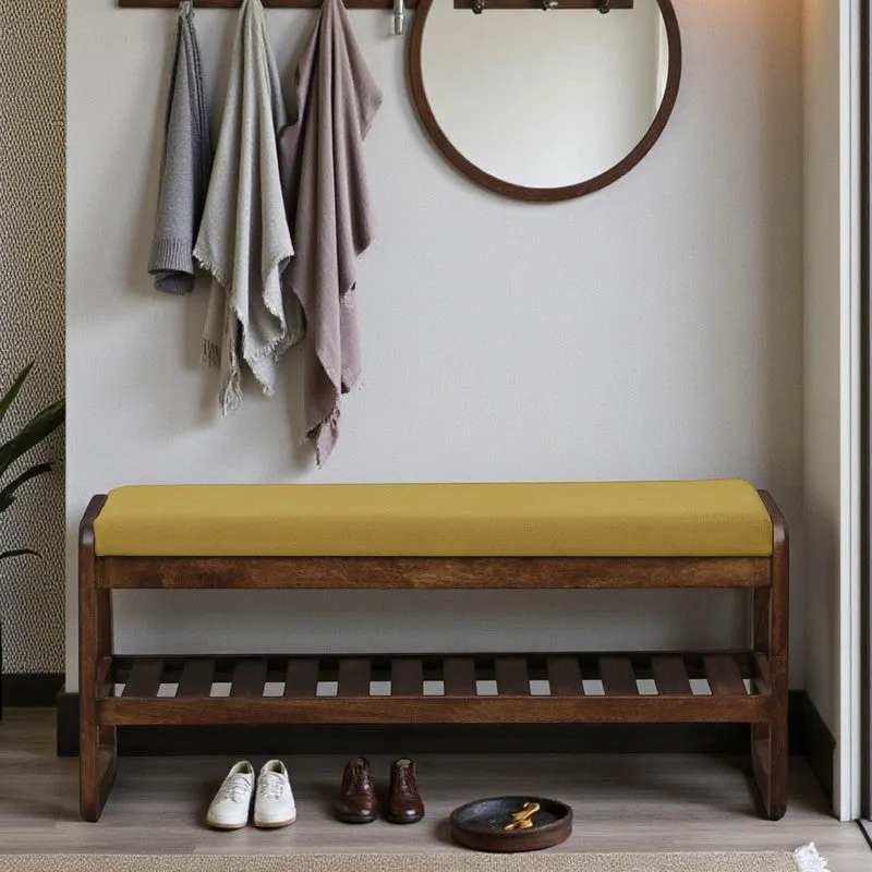Tread Mango Wood Shoe Rack - Yellow media 1