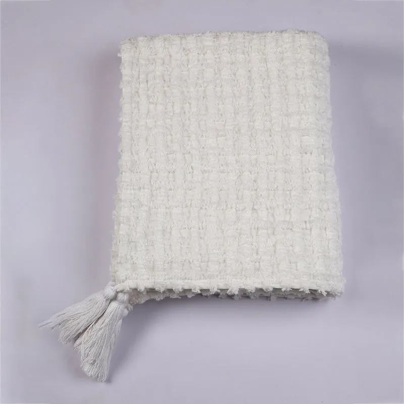 Snug Checks Cotton Throw - White media 5