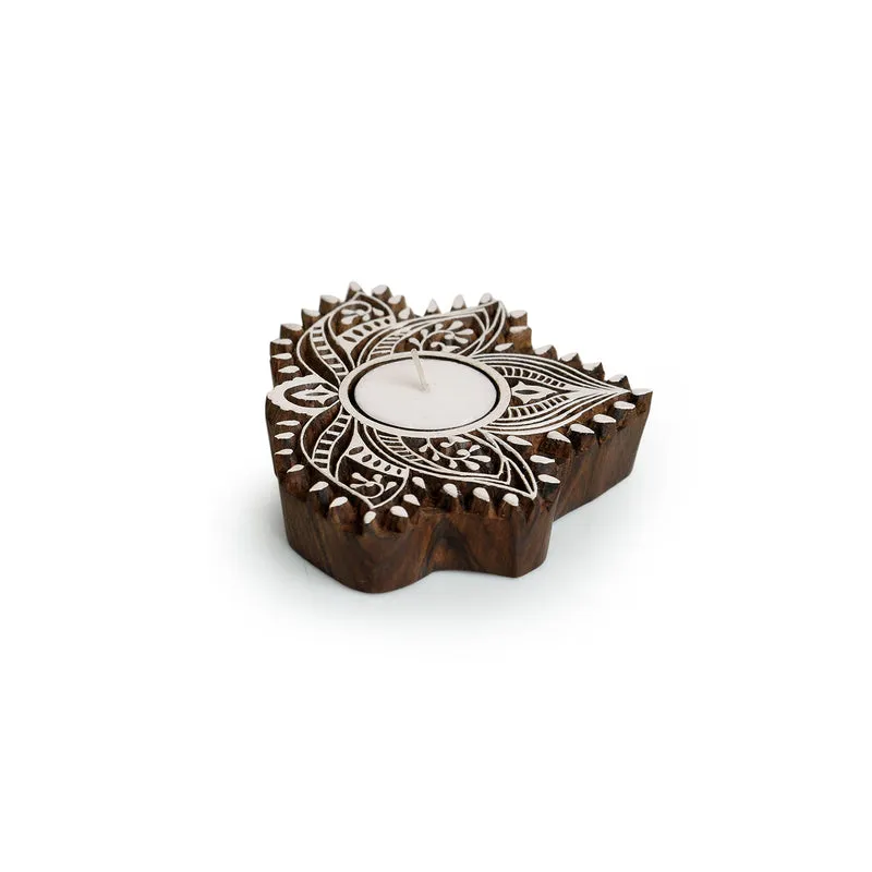 Lotus Lumina Handcarved Tealight Candle Holder - Set Of Two media 4
