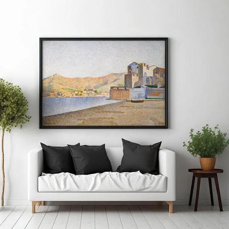 The Town Beach Collioure 1887 Canvas Wall Painting - Black Frame media 3