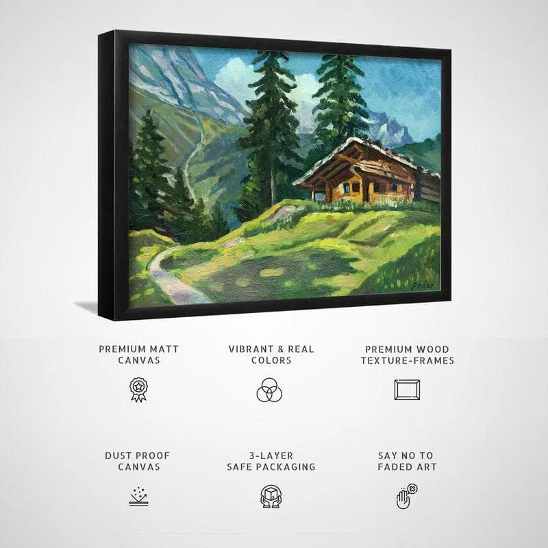 Tatra Landscape Canvas Wall Painting - Black Frame media 6