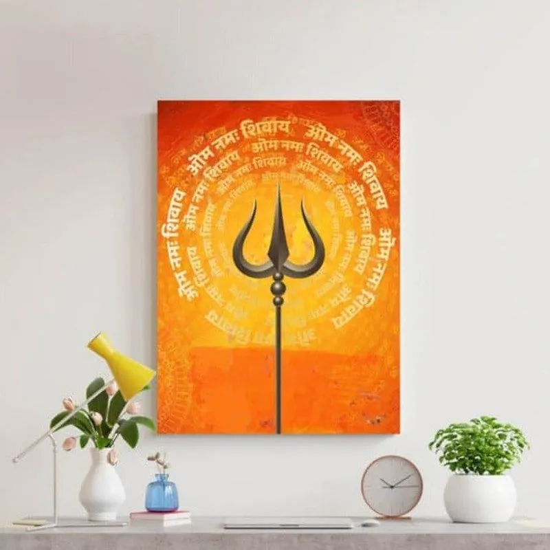 Trishool Mantra Wall Painting media 3