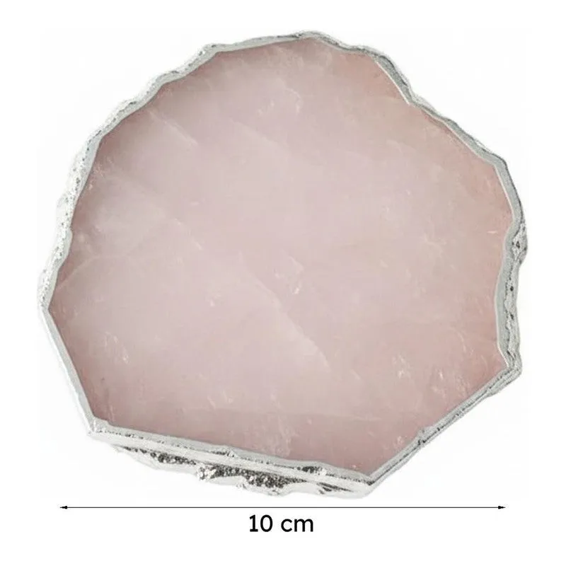 Emberlyn Handcrafted Rose Quarts Coaster (White) - Set Of Two media 5