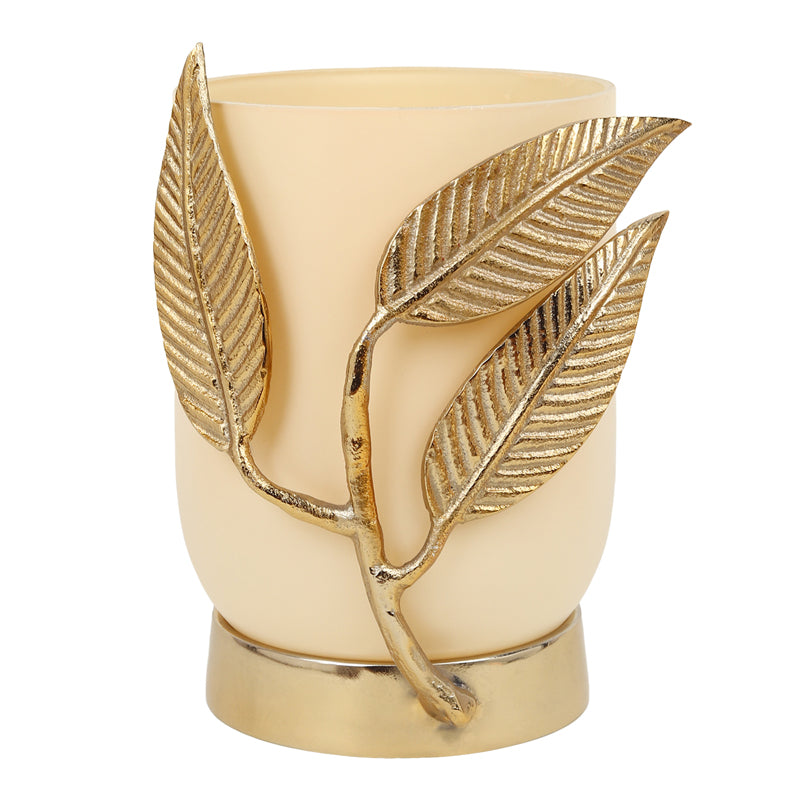 Gemma Glass Vase - Cream & Gold media 3