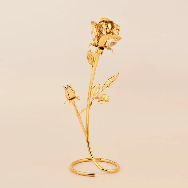 Golden Rose Elegance 24K Gold Plated Mild Steel Showpiece media 3