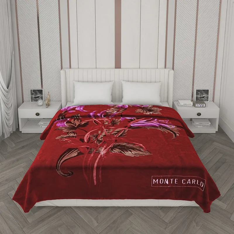 Monte Carlo Crimson Elegance Blanket - 1000 GSM media 4