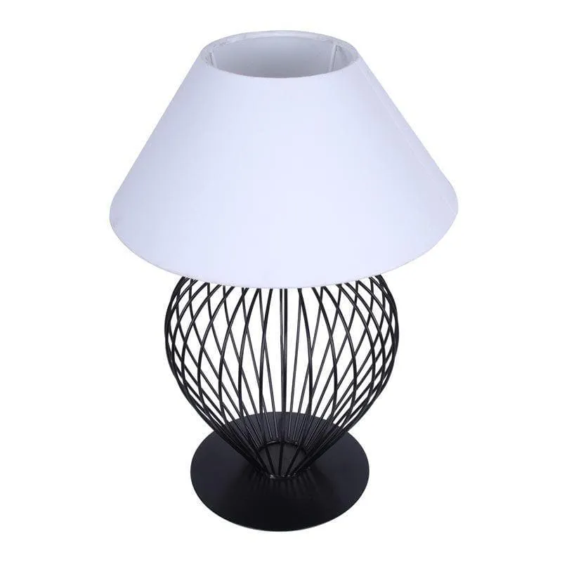 Renisa Fabric Table Lamp - White,Black media 3