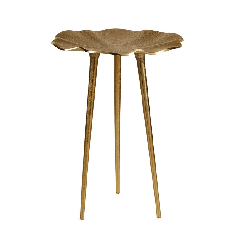 Leaf Form Aluminum Side Table - Gold media 4