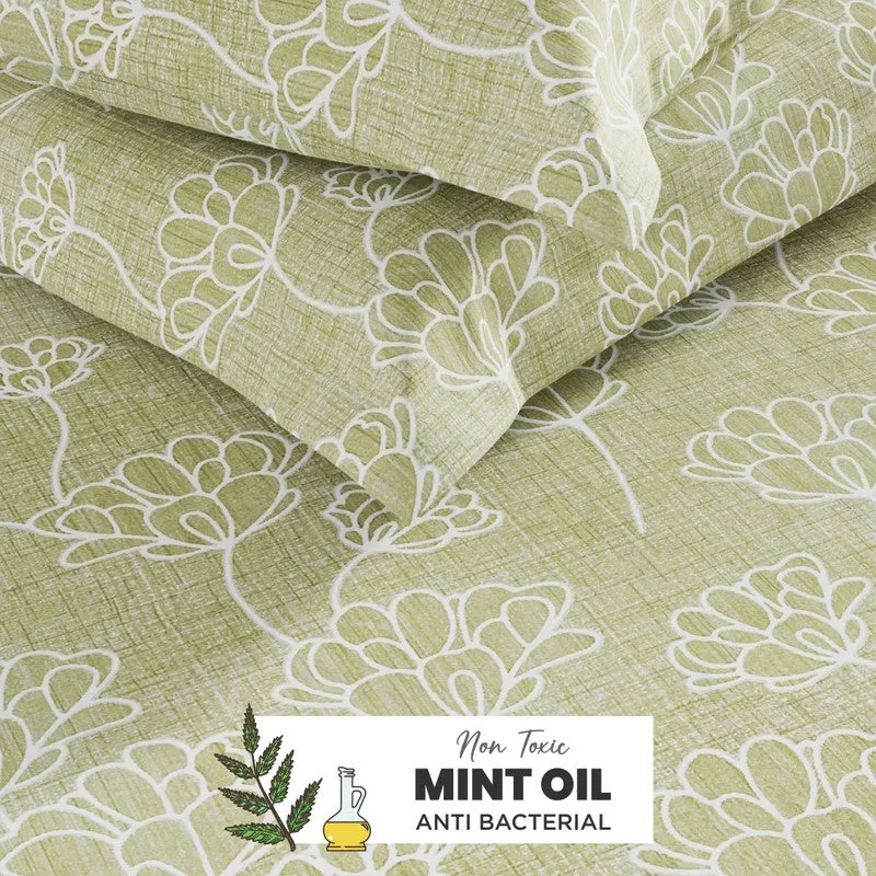Belora Cotton Bedsheet (Green) - 144 TC media 6