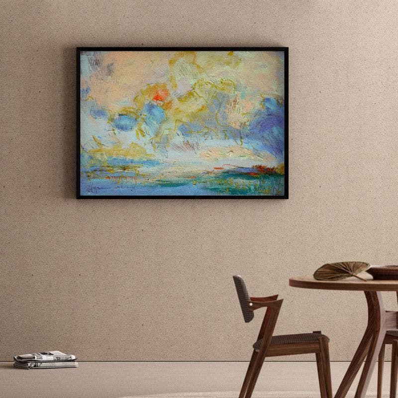 Celebrate golden Wall Painting - Black Frame
