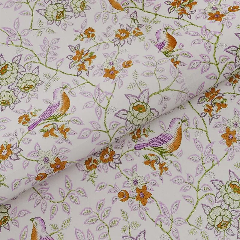 Radhika Printed Cotton Bedsheet (White) - 240 TC media 5