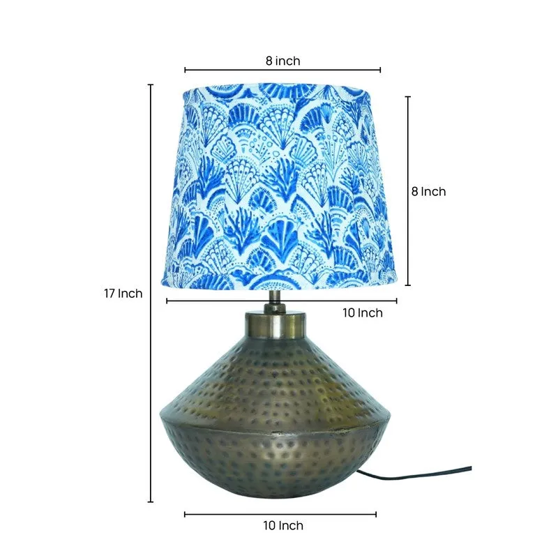 Cerulean Metal Base Cotton Table Lamp - Blue media 5